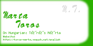 marta toros business card